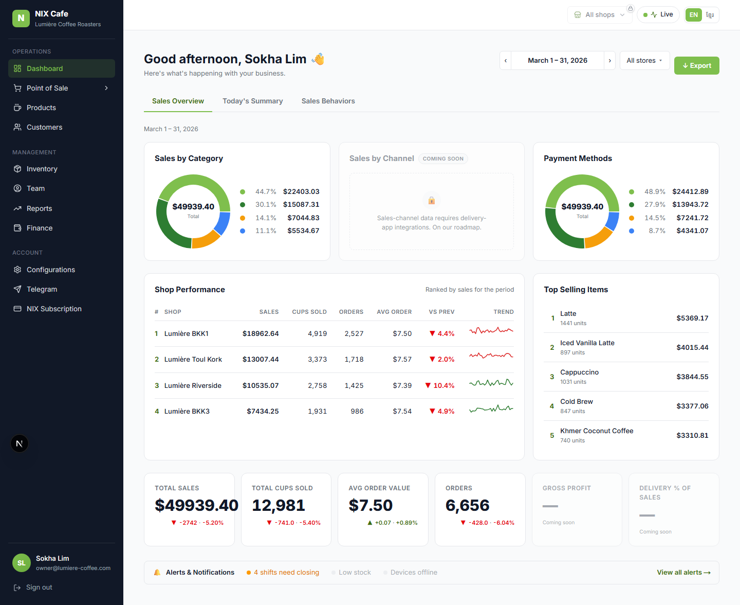 Sales Overview tab