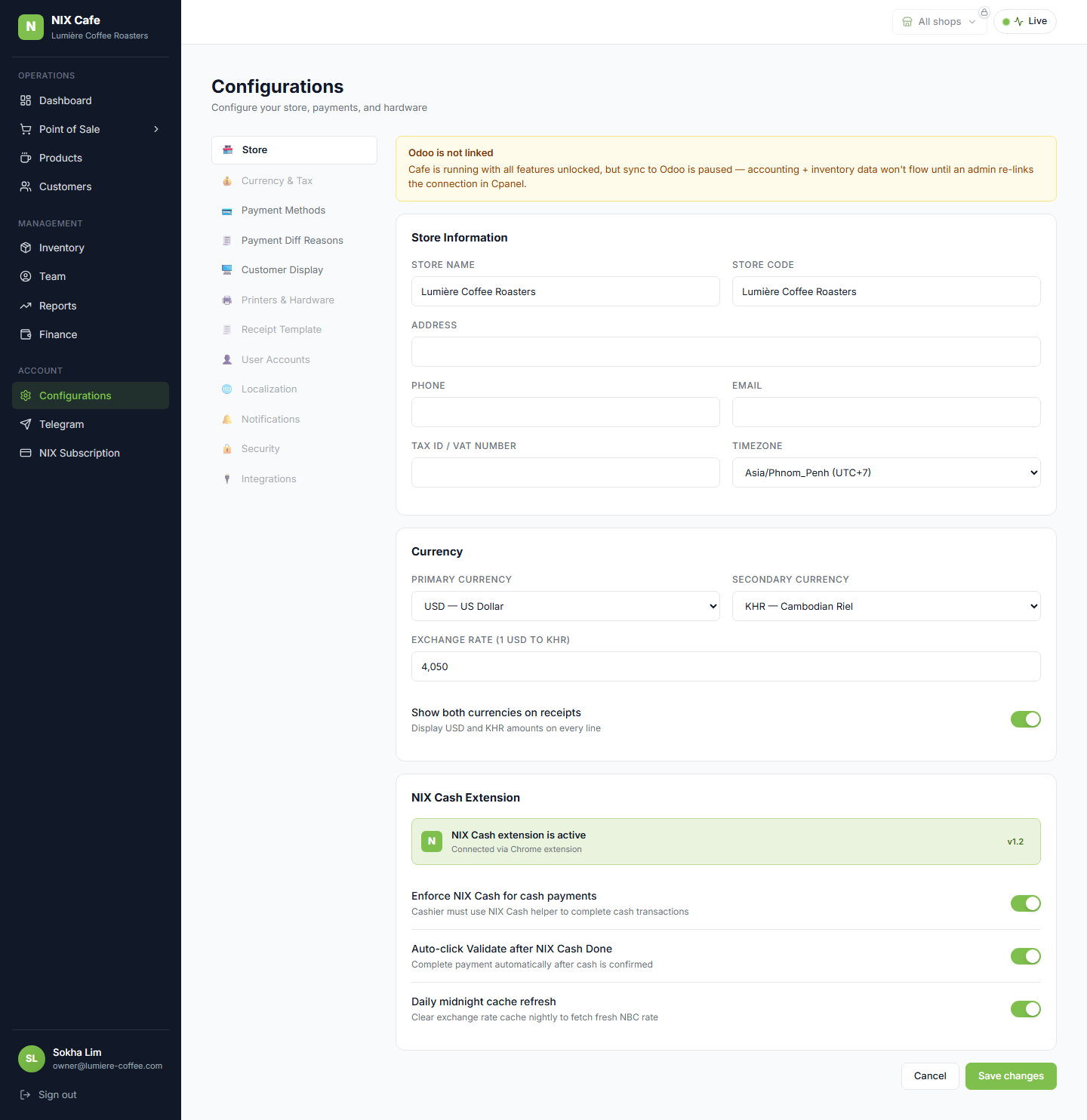 Settings nav without Attributes