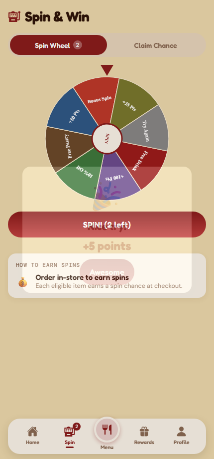 Spin reward