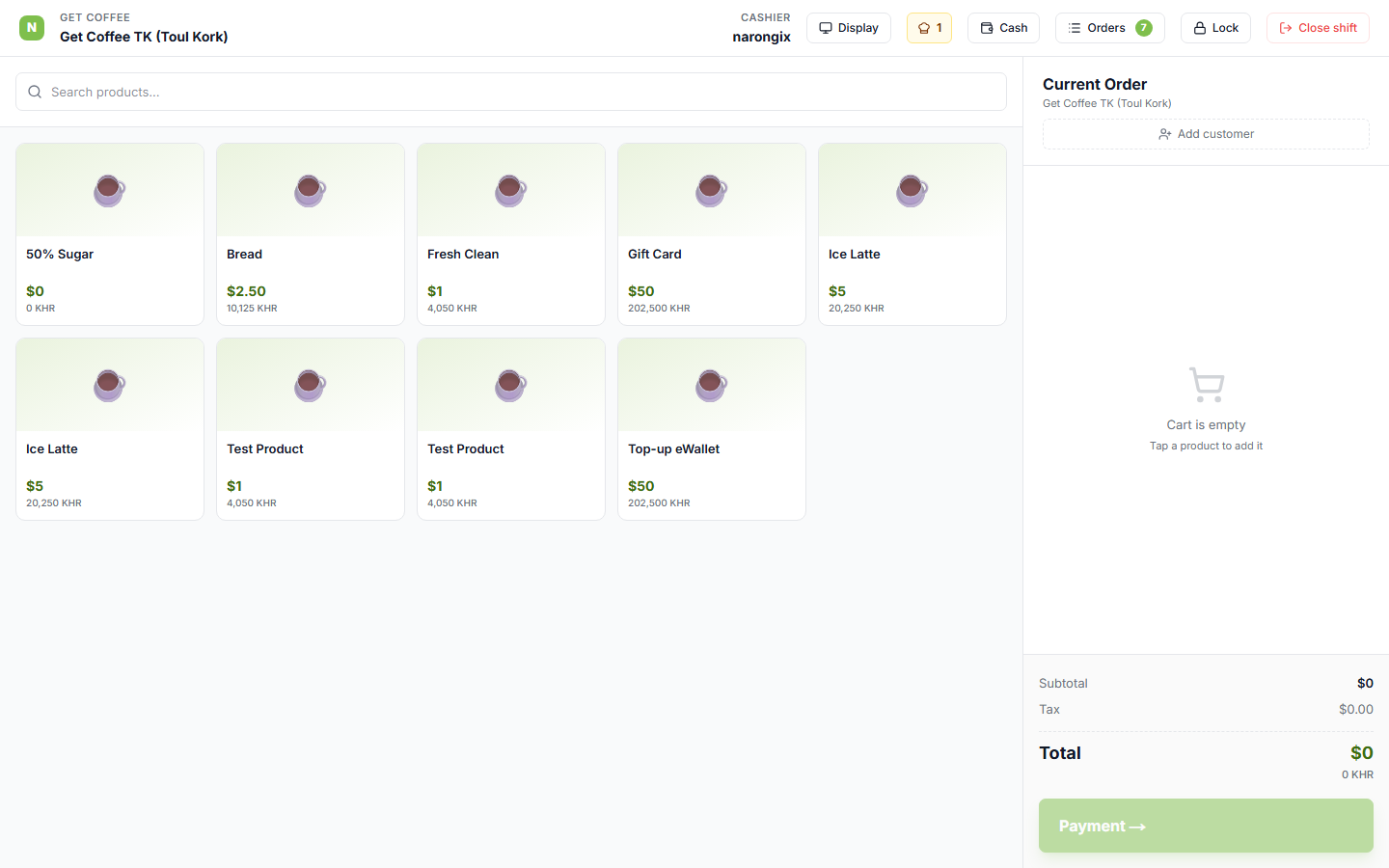 POS TopBar with ChefHat kitchen queue pill