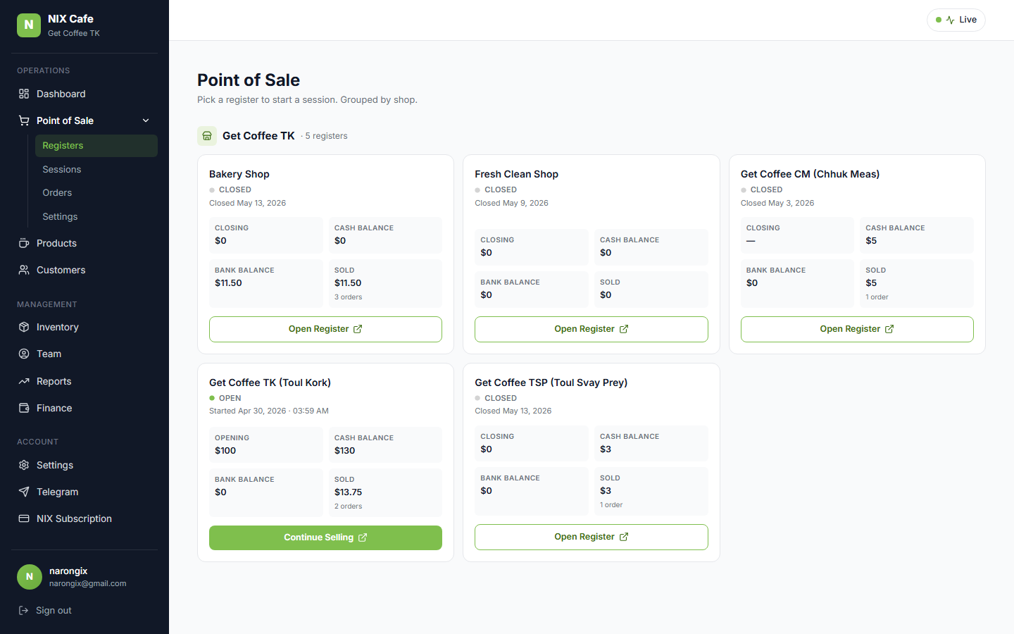 POS landing on prod