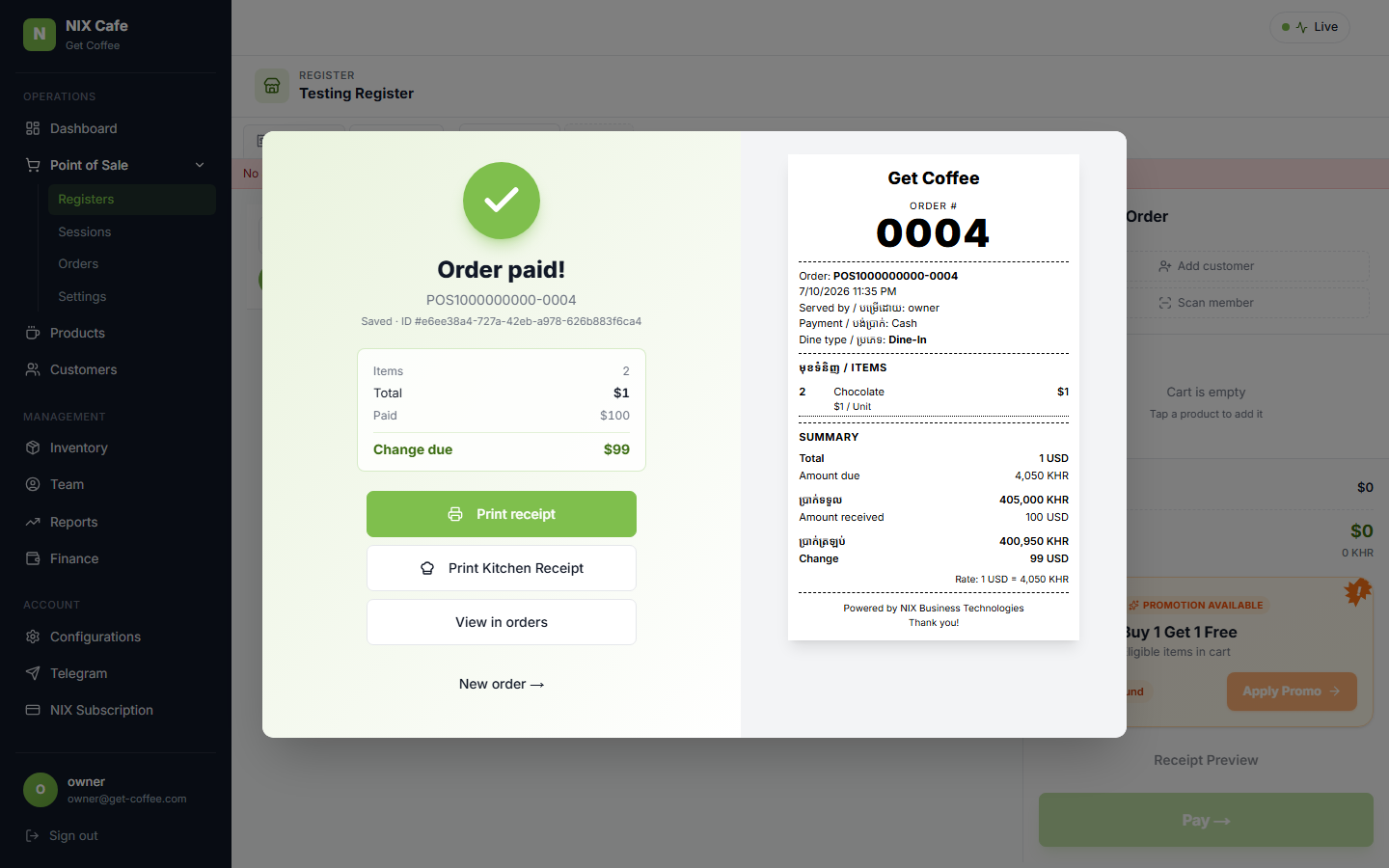 Order paid
