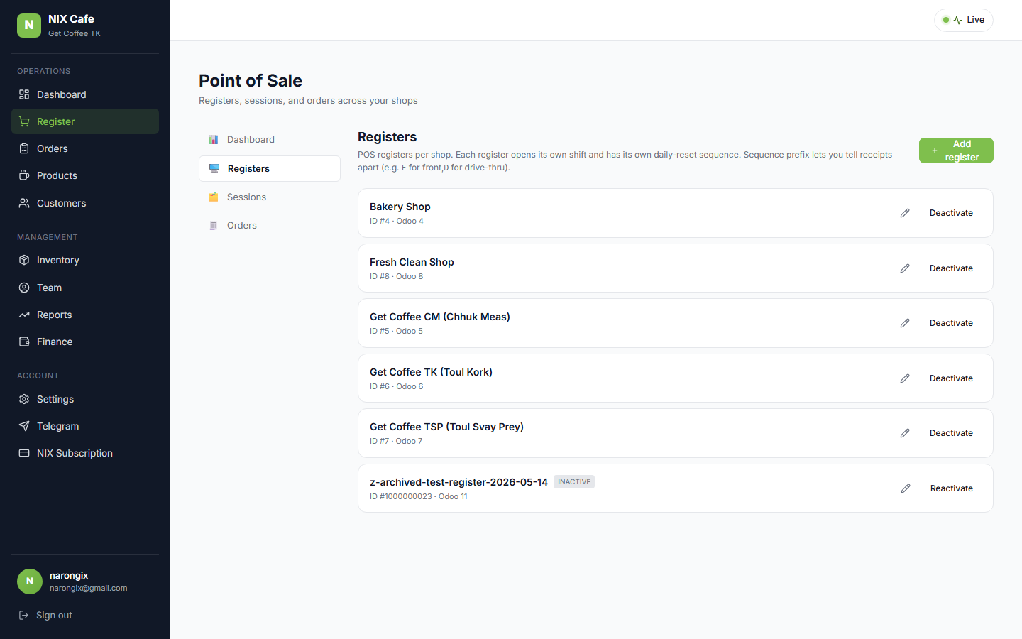 registers admin relocated under POS