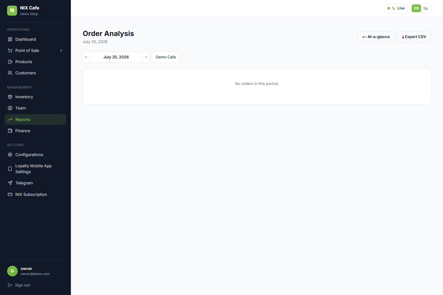 order analysis with no banner