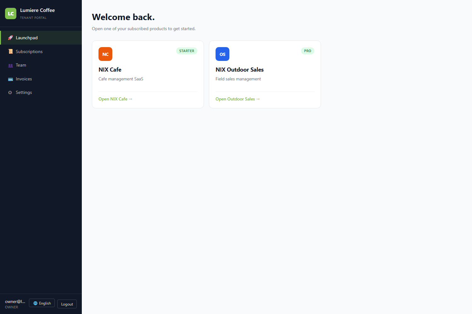 owner launchpad, two cards